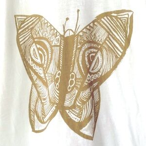 🦋 Anthropology Zooey gold butterfly on back sheer tank top